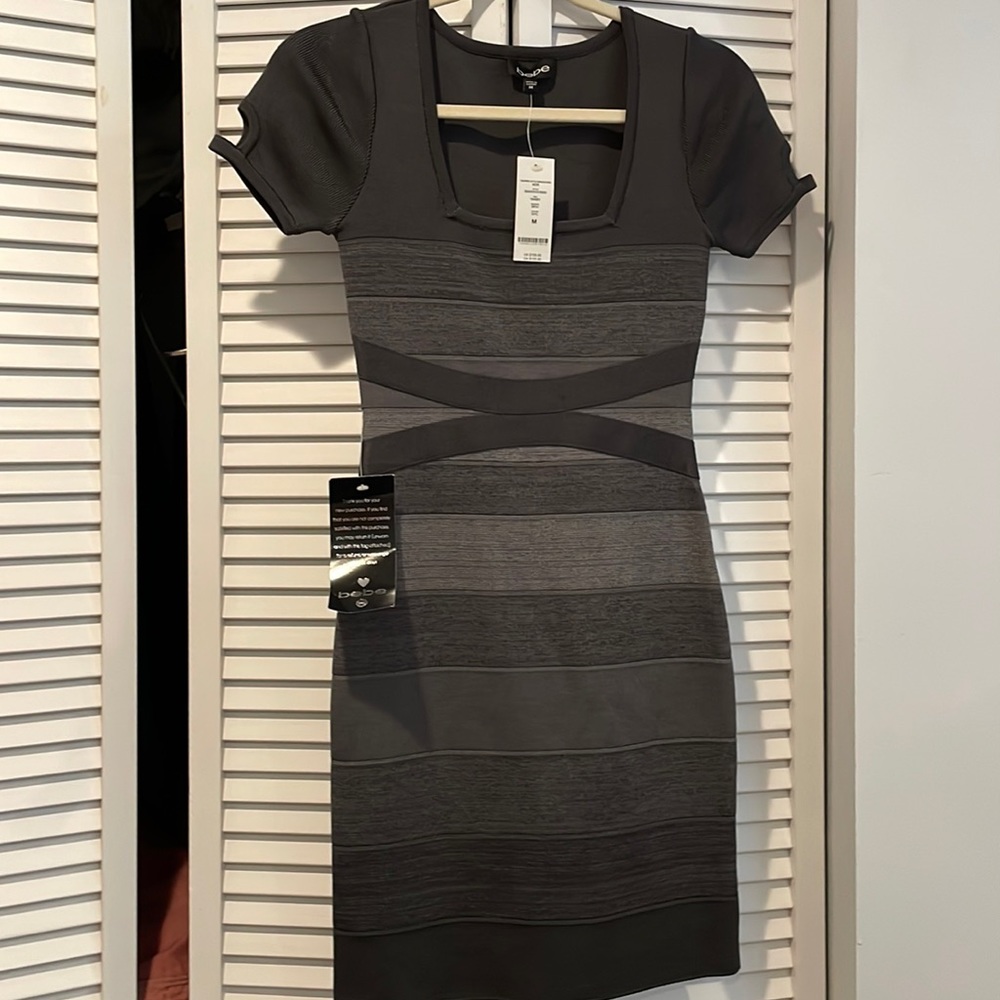 Brand new bebe dress - gray - size M